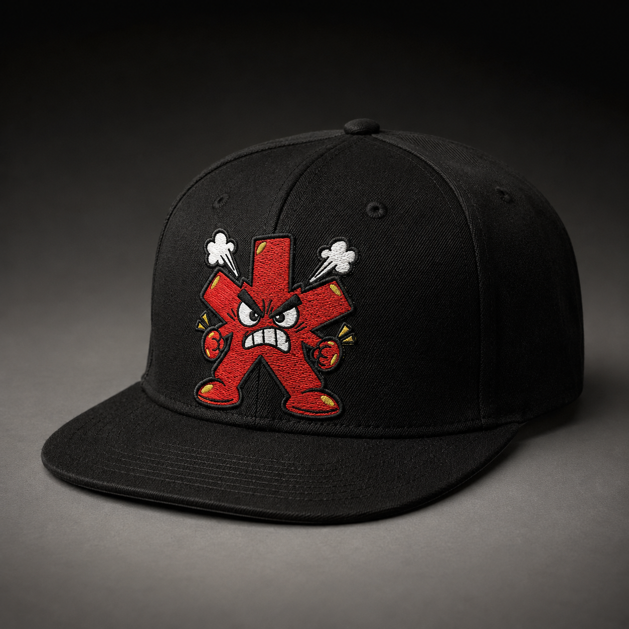 Black embroidered FCKSAKE mascot cap