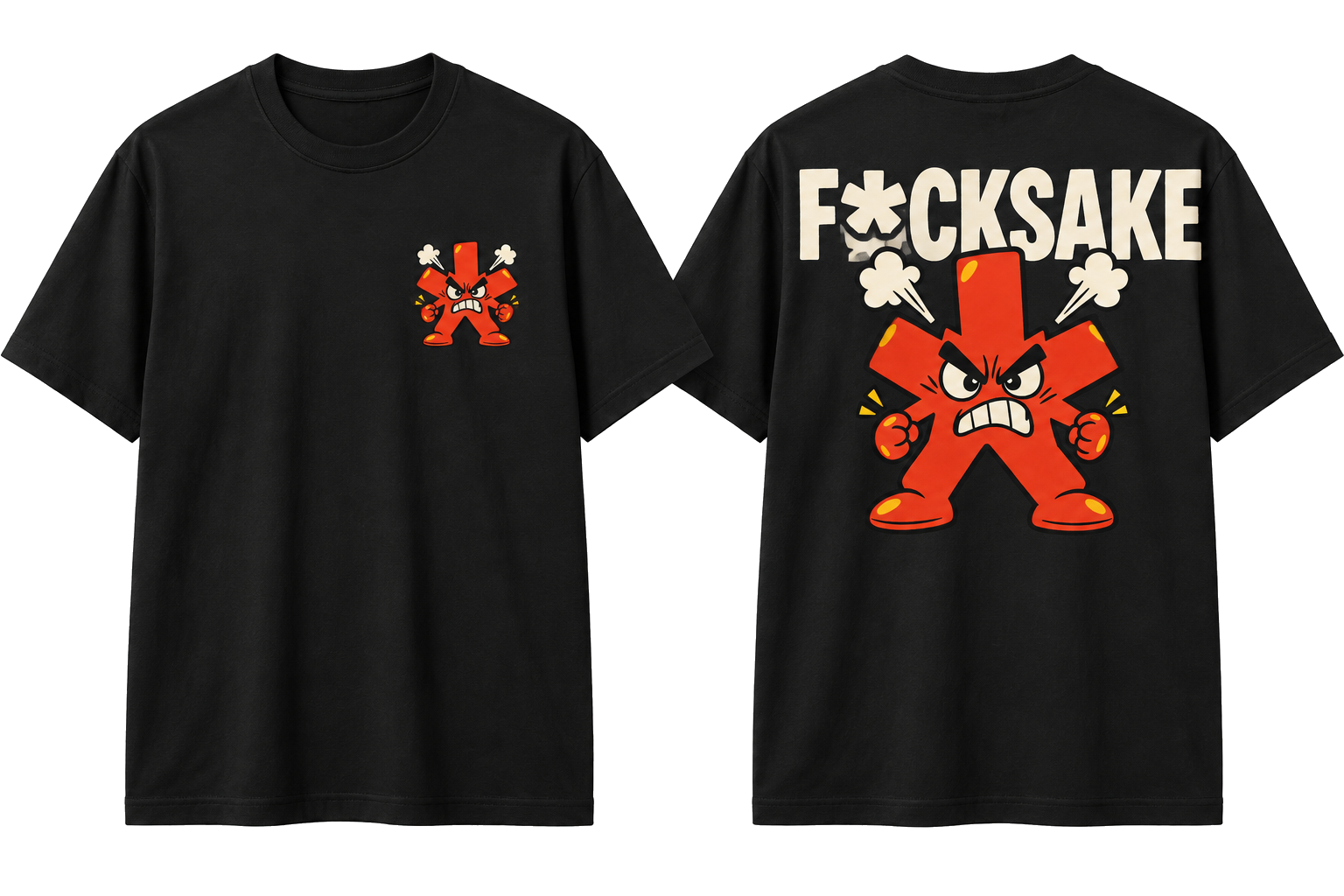 Black FCKSAKE mascot T-shirt