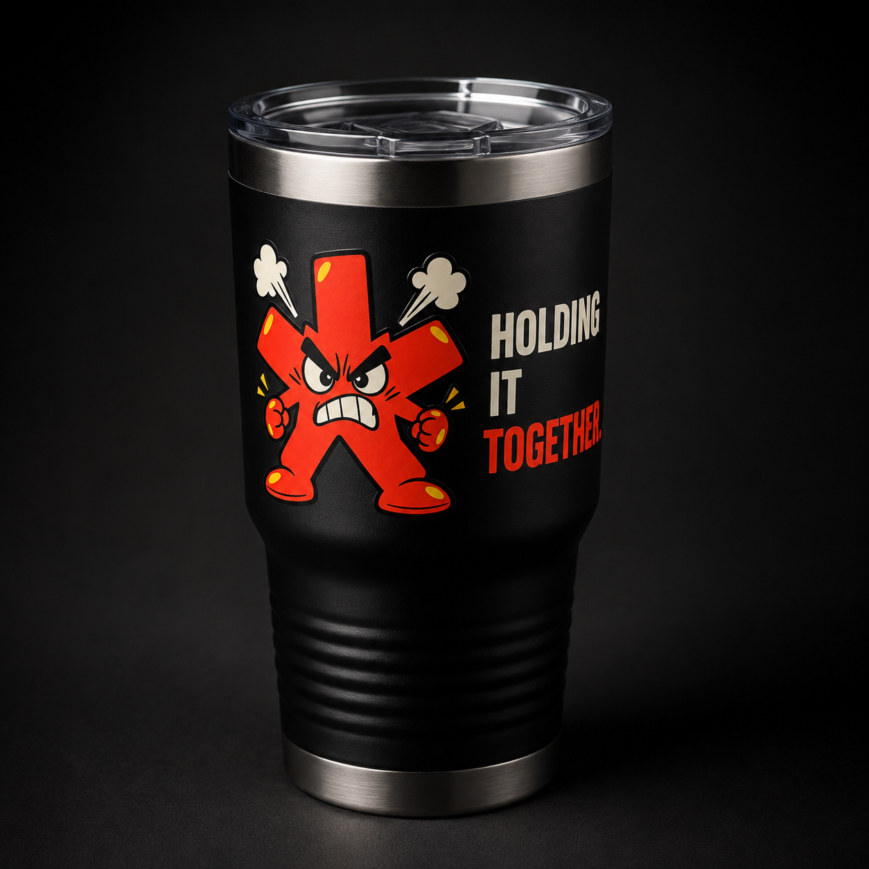 Premium black FCKSAKE insulated tumbler